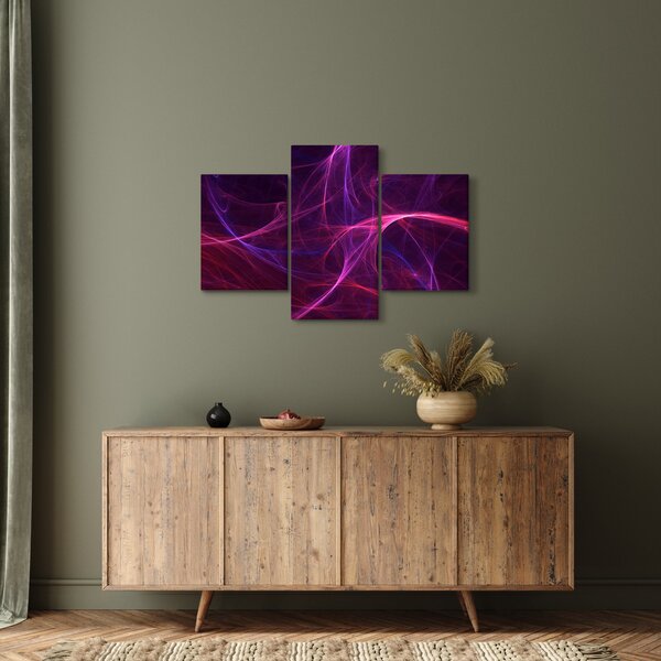 Tabloul abstract cu linii curbe (90x60 cm)