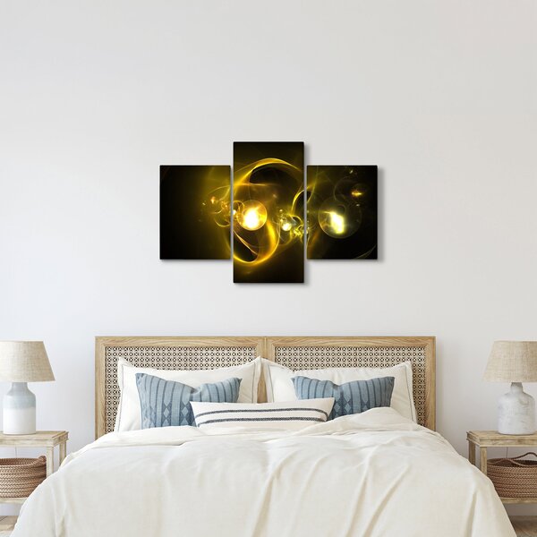 Tabloul abstract cu bile galbene (90x60 cm)