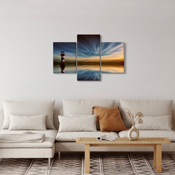 Tablou cu farul în mare (90x60 cm)
