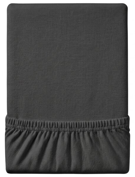 Cearsaf Jersey EXCLUSIVE cu elastic 90x200 cm gri inchis