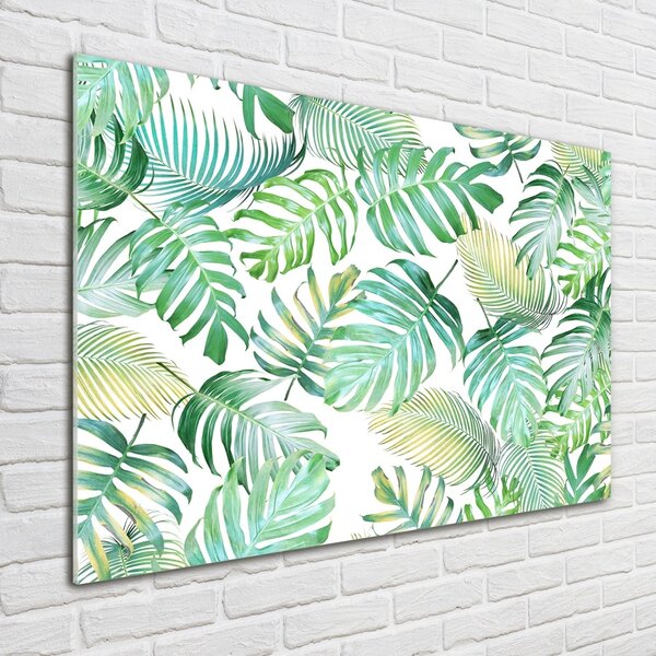 Tablou sticlă frunze tropicale