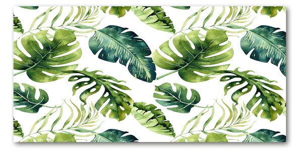 Tablou sticlă frunze tropicale