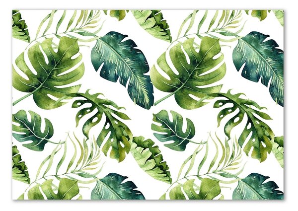 Tablou sticlă frunze tropicale