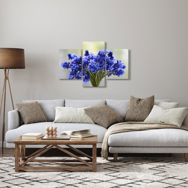 Tablou buchet cu flori albastre (90x60 cm)