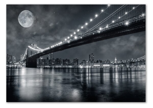 Tablou pe pe sticlă Podul Brooklyn