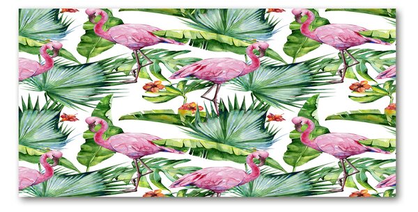 Fotografie imprimată pe sticlă plante Flamingos