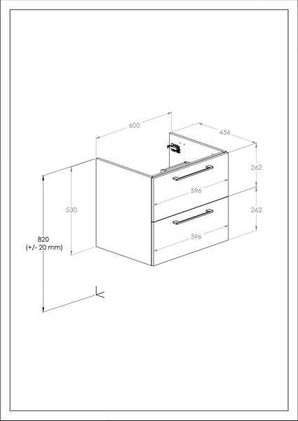 Roca Roma dulap 60x45.6x53 cm sub chiuveta pe perete alb A857949806