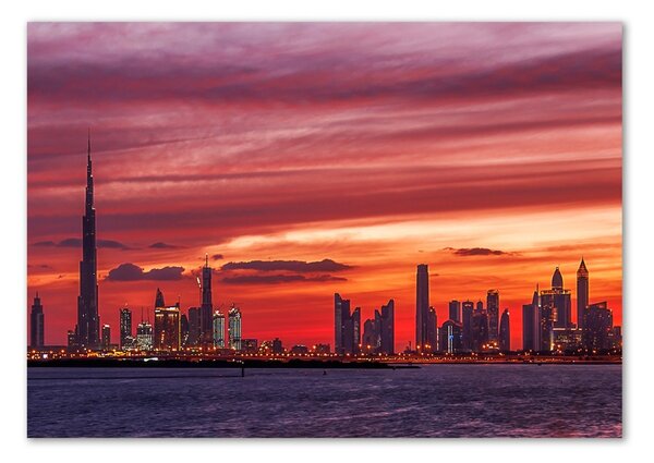 Tablou sticlă Sunset Dubai
