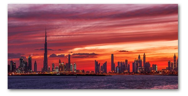 Tablou sticlă Sunset Dubai