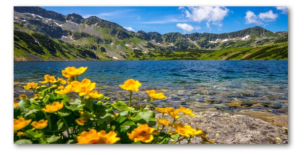 Tablou Printat Pe Sticlă Lacul în munți