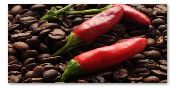 Tablou sticlă Chilli și cafea
