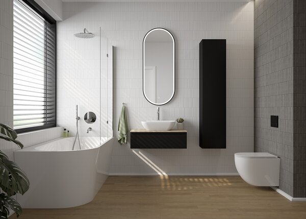 Oltens Torne buton de spălare pentru WC negru/crom/negru 57200300