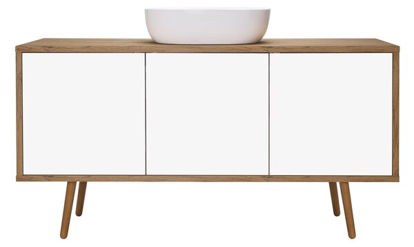 Oltens Hedvig dulap 140x45x49.7 cm sub chiuveta pe perete alb-stejar 60205060