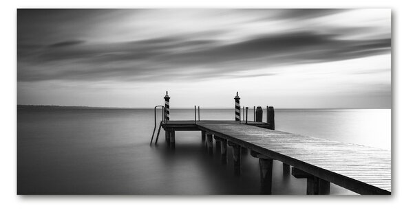 Tablou sticlă Pier pe lac