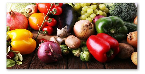 Tablou Printat Pe Sticlă Legume si fructe