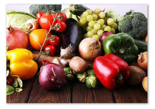 Tablou Printat Pe Sticlă Legume si fructe