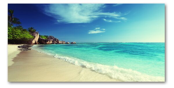 Tablou pe pe sticlă plaja Seychelles