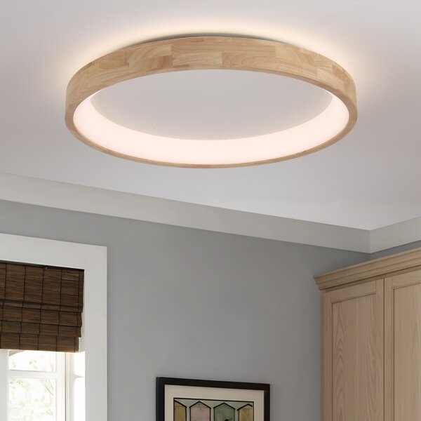 Brilagi-LED Plafonieră LED FALCON WOOD, 60W, 230V, 3000/4000/6000K, 80 cm, lemn