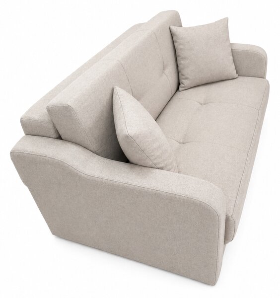 Canapea SAMY extensibila, 2 locuri, cu lada de depozitare, albastru, cadru metalic , 152x100x92 Bej, Stofa