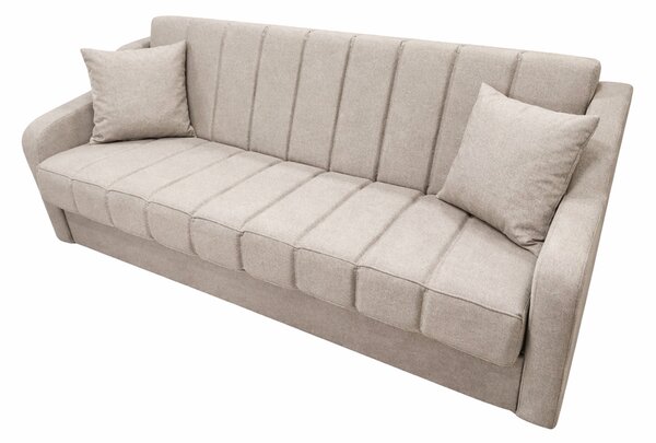 Canapea ALEX extensibila, 3 locuri, cu lada de depozitare, stofa bej, 220x90x90 Bej
