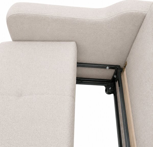 Canapea SAMY extensibila, 2 locuri, cu lada de depozitare, albastru, cadru metalic , 152x100x92 Bej, Stofa