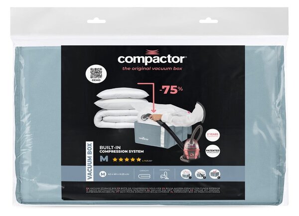 Cutie de depozitare pentru haine din plastic cu vacuum 42x40x25 cm Blue Edition – Compactor