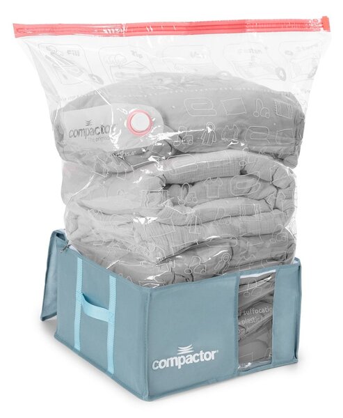 Cutie de depozitare pentru haine din plastic cu vacuum 42x40x25 cm Blue Edition – Compactor