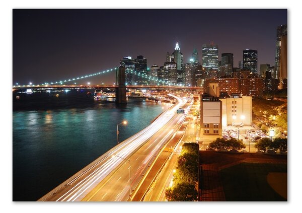 Tablou sticlă New York, pe timp de noapte