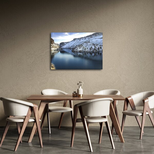 Tablou - peisaj de iarnă cu lac (70x50 cm)