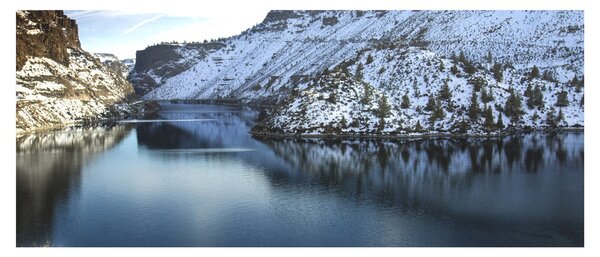 Tablou - peisaj de iarnă cu lac (120x50 cm)