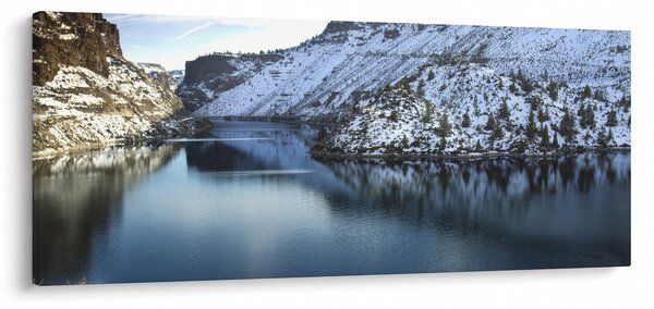Tablou - peisaj de iarnă cu lac (120x50 cm)