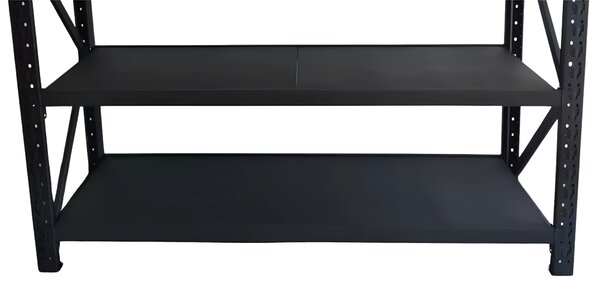 JAKS Raft metalic de depozitare RM03, negru, din oțel, 200 × 200 × 60 cm