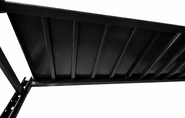 JAKS Raft metalic de depozitare RM03, negru, din oțel, 200 × 200 × 60 cm