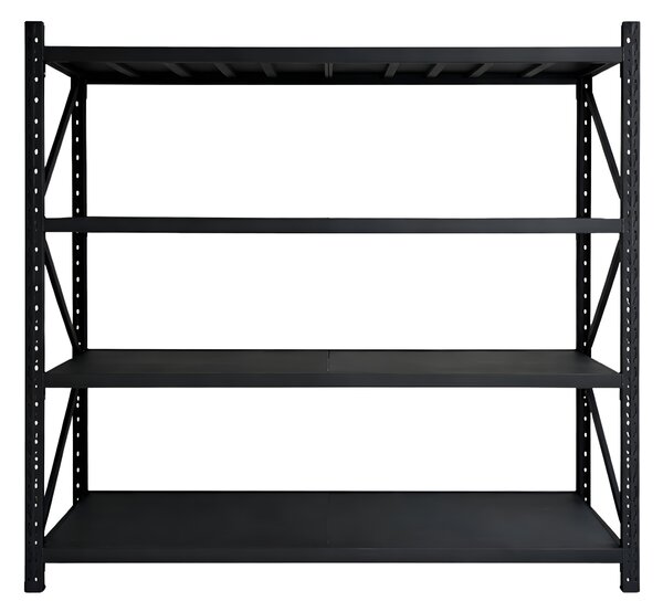 JAKS Raft metalic de depozitare RM03, negru, din oțel, 200 × 200 × 60 cm