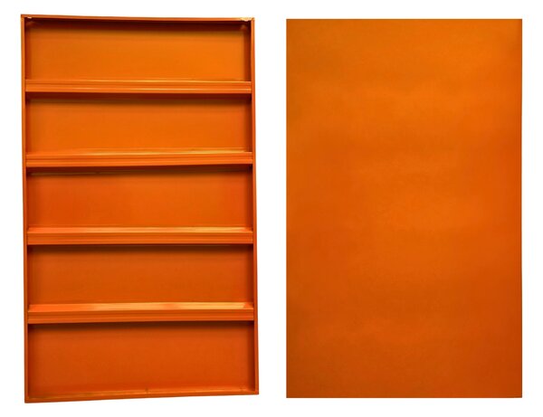JAKS Raft metalic de depozitare RM04, negru-portocaliu, din oțel, 200 × 200 × 50 cm