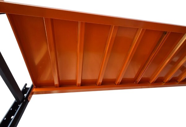 JAKS Raft metalic de depozitare RM04, negru-portocaliu, din oțel, 200 × 200 × 50 cm