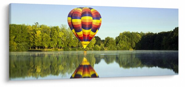 Tablou cu balon cu aer cald pe un lac (120x50 cm)