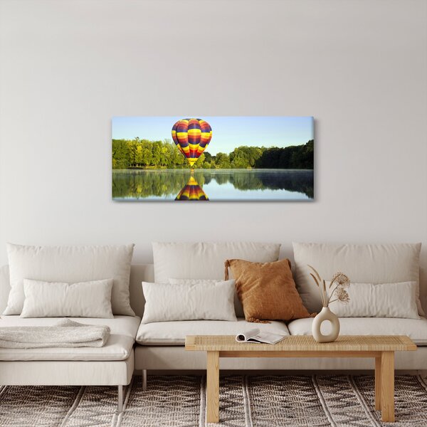 Tablou cu balon cu aer cald pe un lac (120x50 cm)
