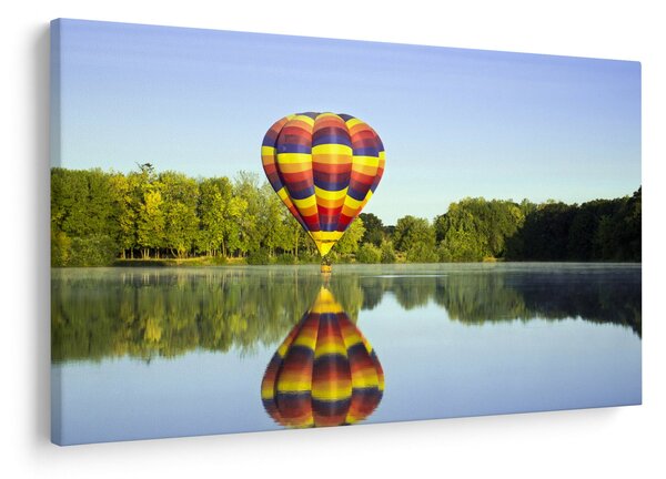Tablou cu balon cu aer cald pe un lac (90x60 cm)