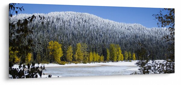 Tablou - munții înzăpeziți iarna (120x50 cm)