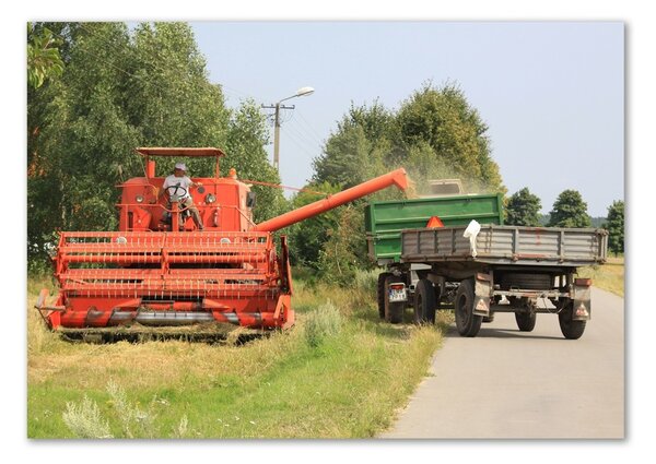 Tablou pe pe sticlă combină agricolă