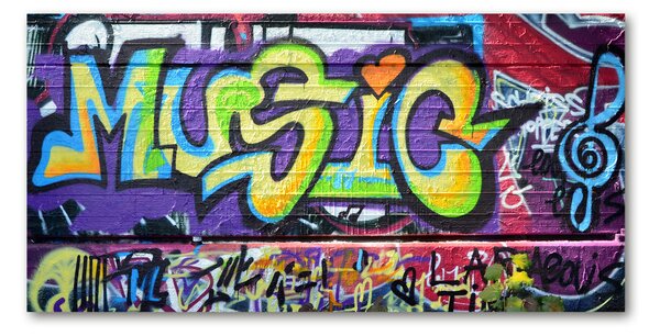 Tablou din Sticlă Graffiti pe perete