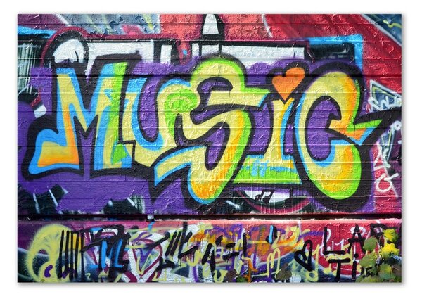 Tablou din Sticlă Graffiti pe perete