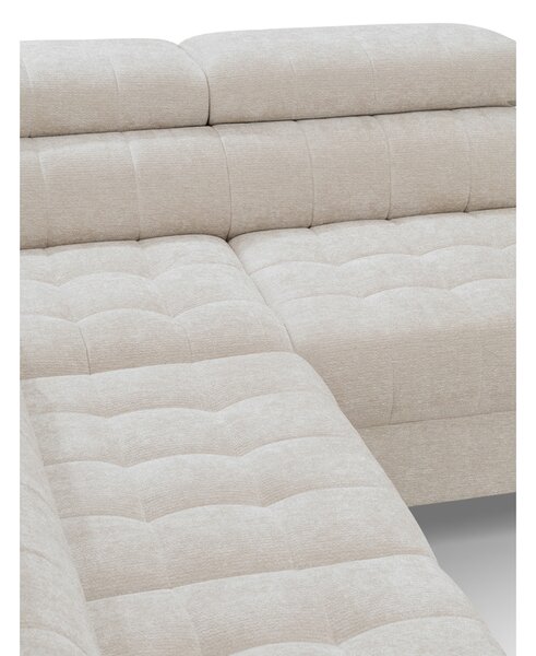 Colțar cu funcție de dormit Nardo L, extensibil, dreapta - chenille bej deschis Vibe 06