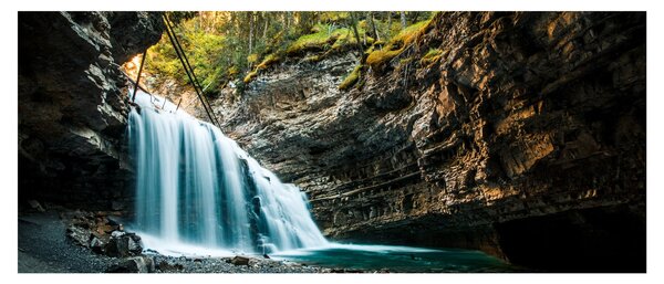 Tablou cu cascada de pădure (120x50 cm)