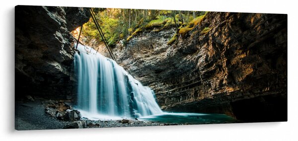 Tablou cu cascada de pădure (120x50 cm)