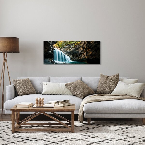 Tablou cu cascada de pădure (120x50 cm)