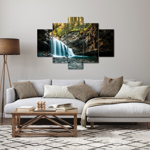 Tablou cu cascada de pădure (150x105 cm)