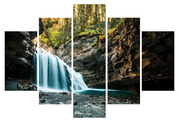 Tablou cu cascada de pădure (150x105 cm)
