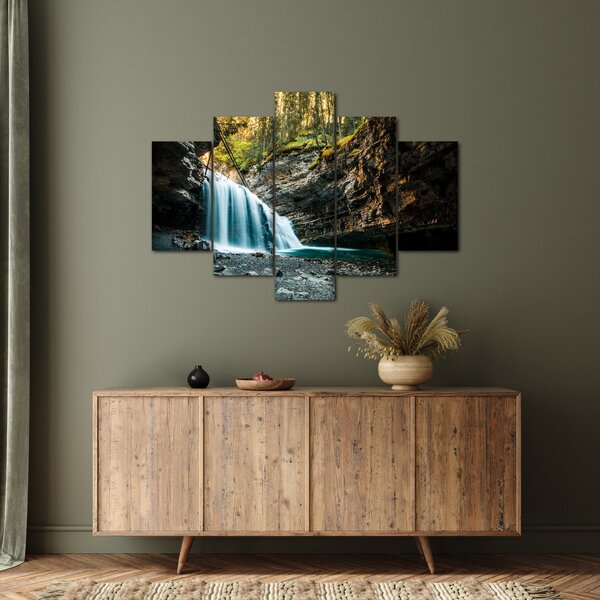 Tablou cu cascada de pădure (150x105 cm)